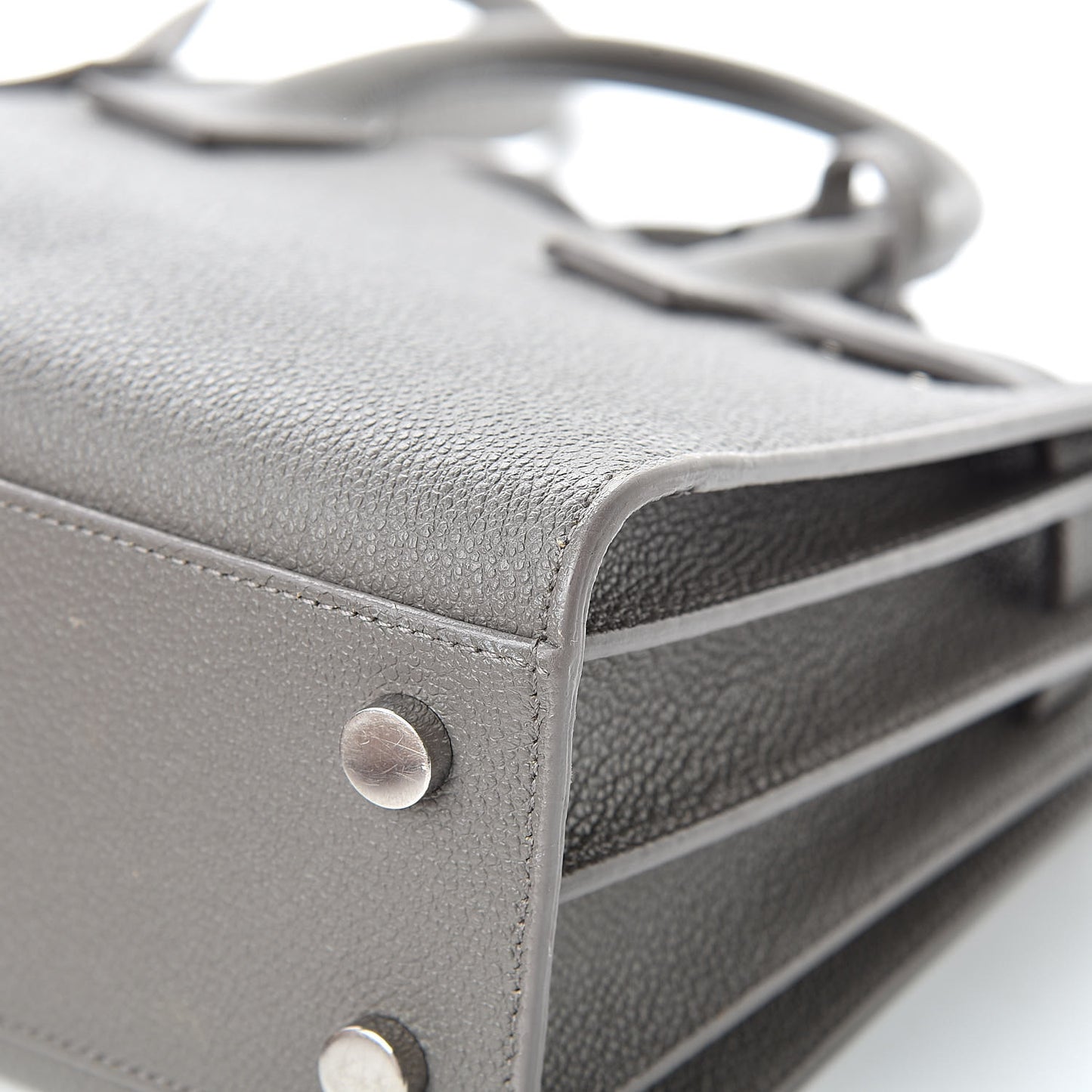 Grained Calfskin Nano Sac De Jour Fog