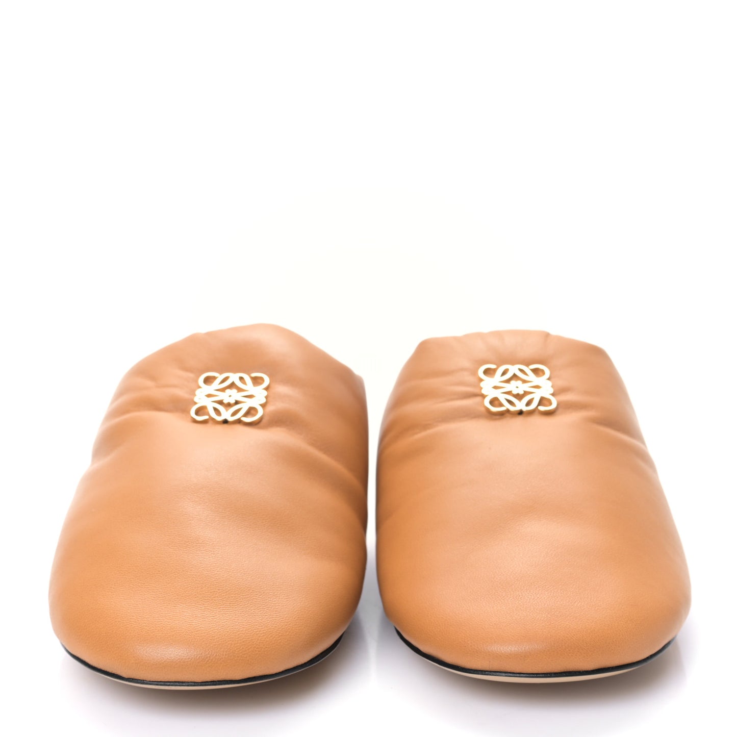 Lambskin Anagram Padded Mules 39 Warm Desert