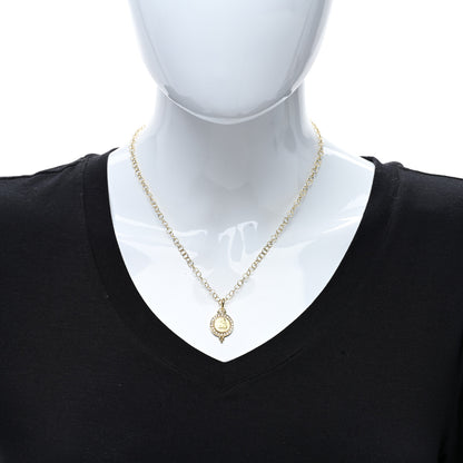 Temple St. Clair 18K Yellow Gold Diamond 10mm Pave Angel Pendant Link Chain Necklace 3 of 5