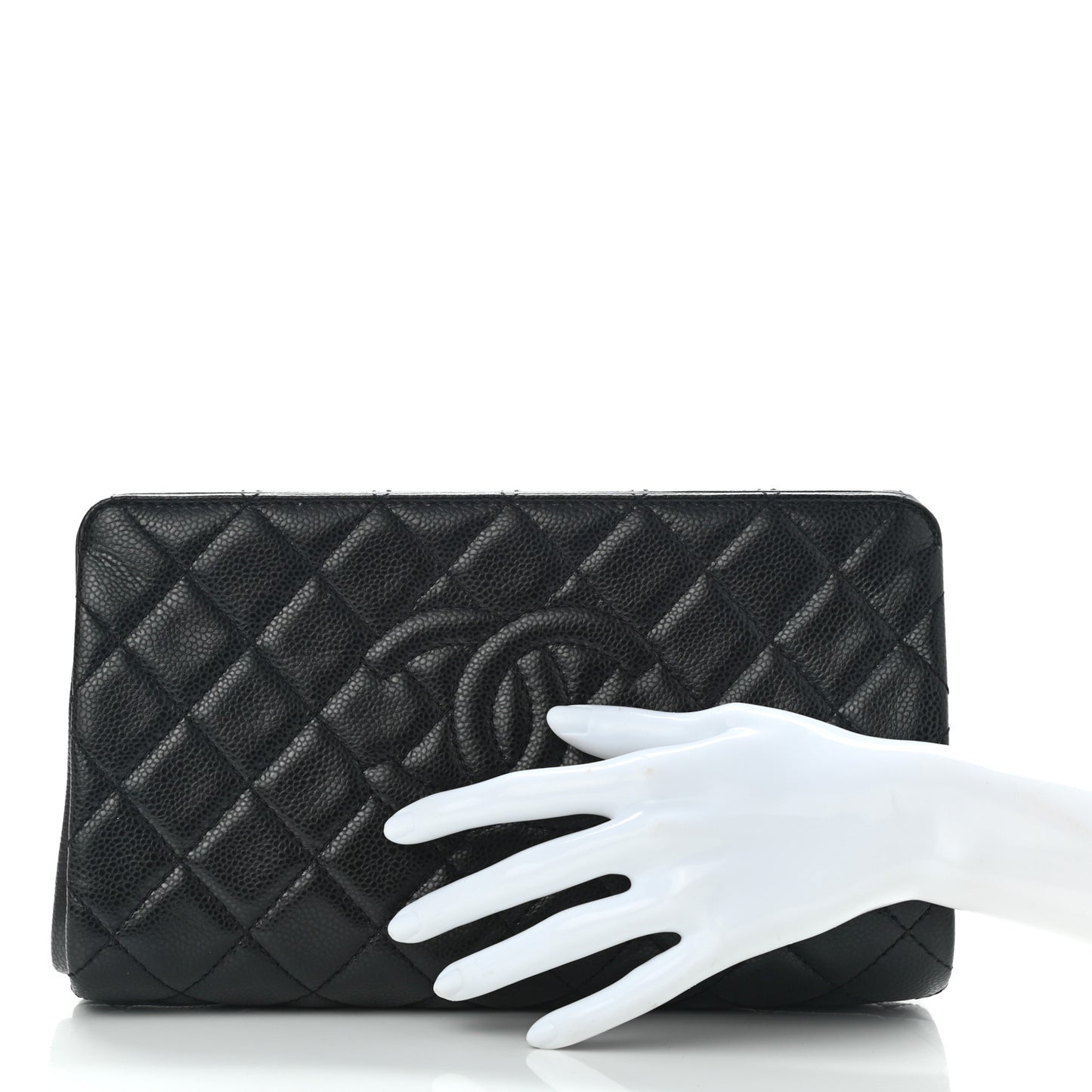 Caviar Quilted CC Clutch Black
