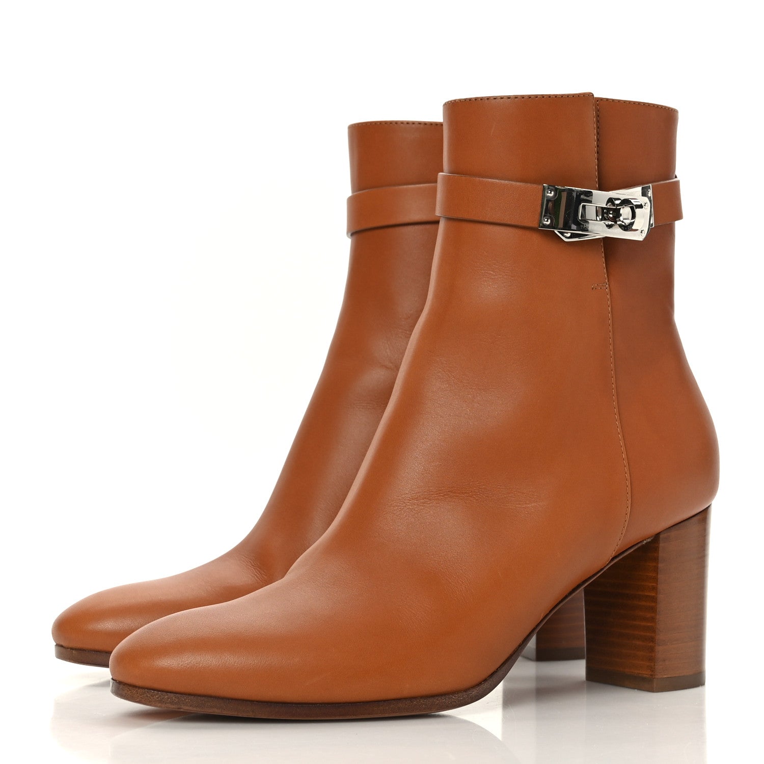 Hermes Calfskin Saint Germain Ankle Boots 37 Gold 3 of 10