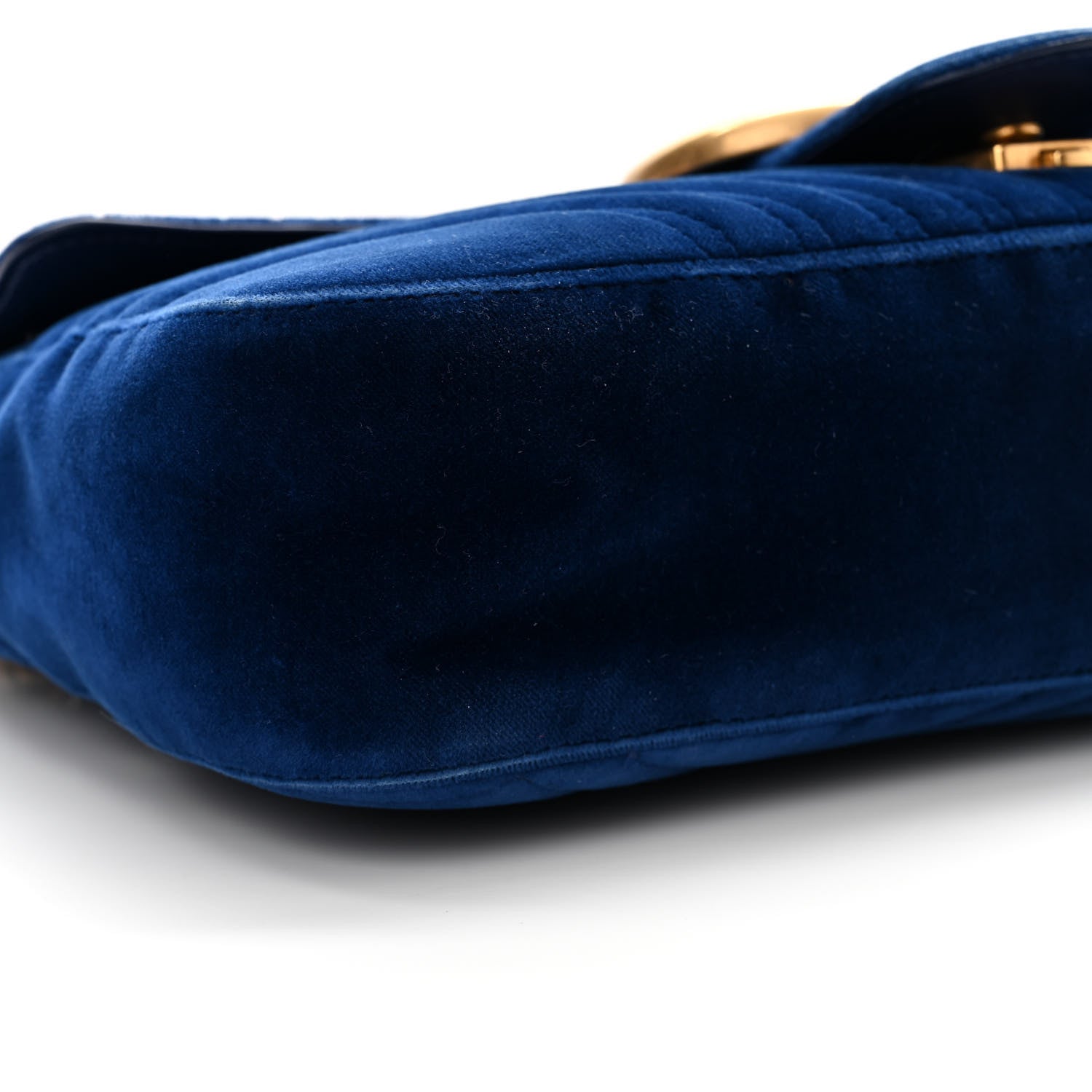 Gucci Velvet Matelasse Medium GG Marmont Shoulder Bag Cobalt Blue 9 of 15