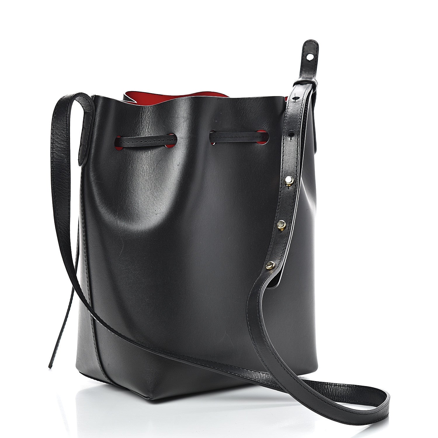 Mansur Gavriel Vegetable Tanned Calfskin Mini Bucket Bag Black Flamma 2 of 18