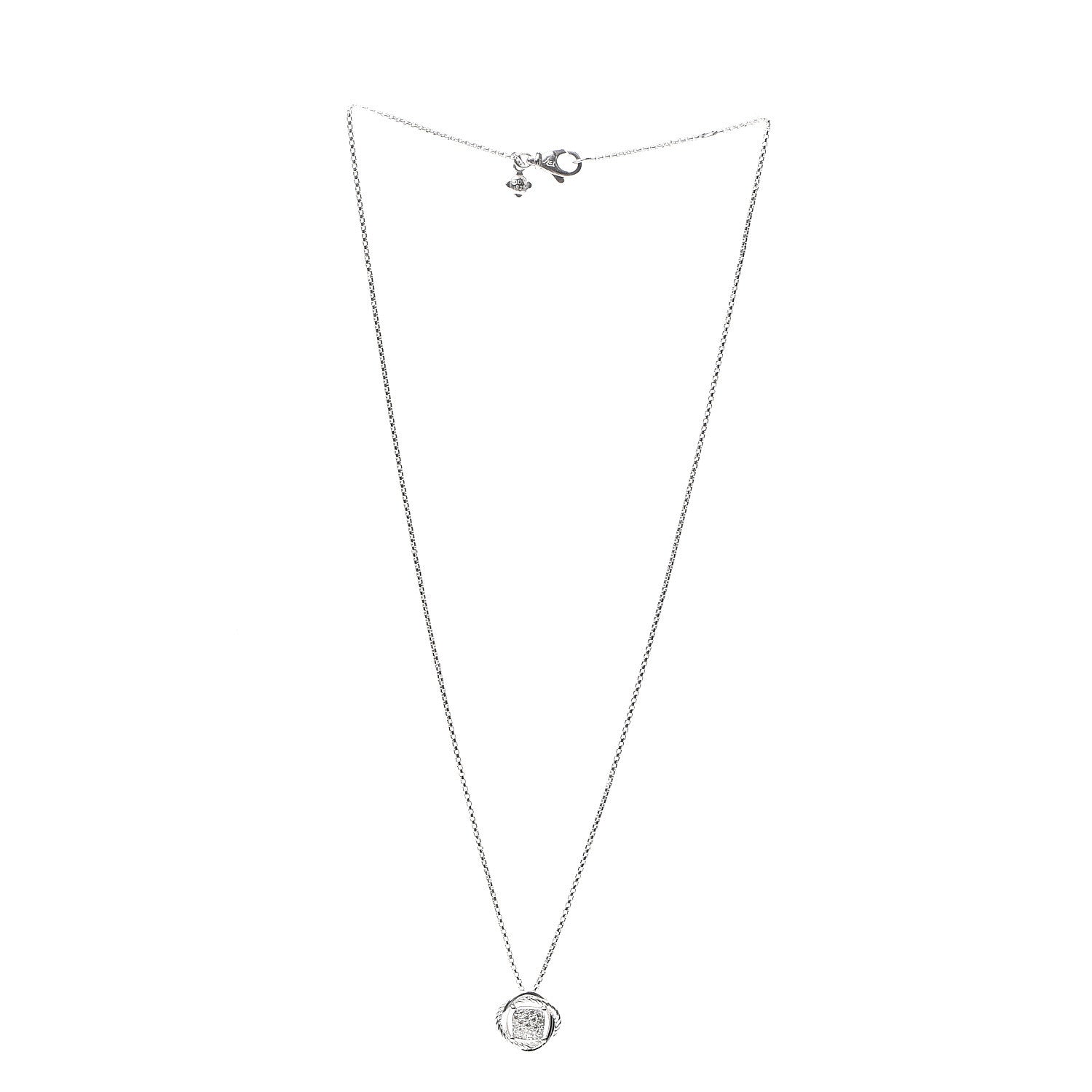 David Yurman Sterling Silver Diamond 7mm Infinity Pendant Necklace 2 of 4