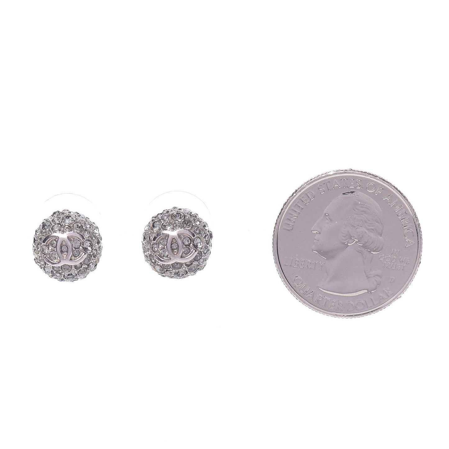 Crystal CC Earrings Silver