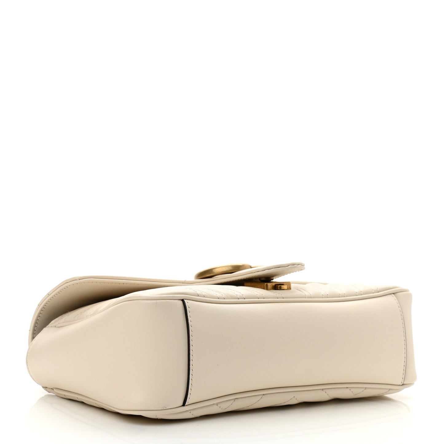 Calfskin Matelasse Small GG Marmont Shoulder Bag White