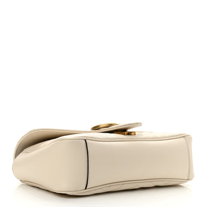 Gucci Calfskin Matelasse Small GG Marmont Shoulder Bag White 4 of 11