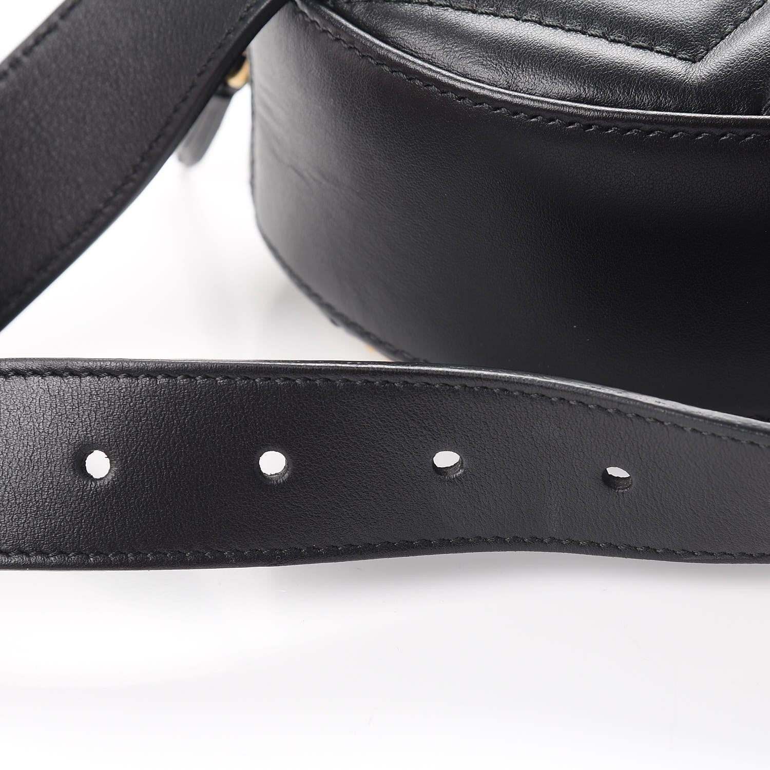 Gucci Calfskin Matelasse Animal Studs GG Marmont Belt Bag 85 34 Black 9 of 9