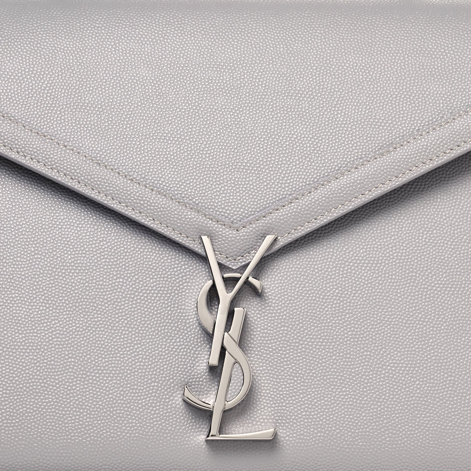 Saint Laurent Grain de Poudre Medium Classic Monogram Cassandra Top Handle Granite 8 of 15