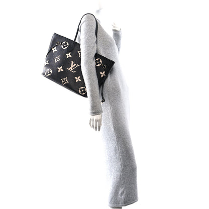 Louis Vuitton Empreinte Monogram Giant Neverfull MM Black Beige 2 of 10