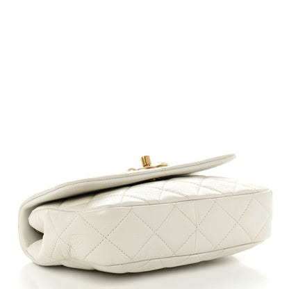 Chanel Glazed Calfskin Quilted Mini Pearl Side Flap White 4 of 10