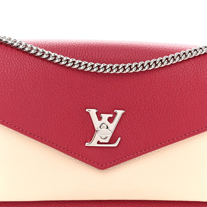 Louis Vuitton Calfskin My Lockme Chain Pochette Lie De Vin Etain Creme 7 of 10