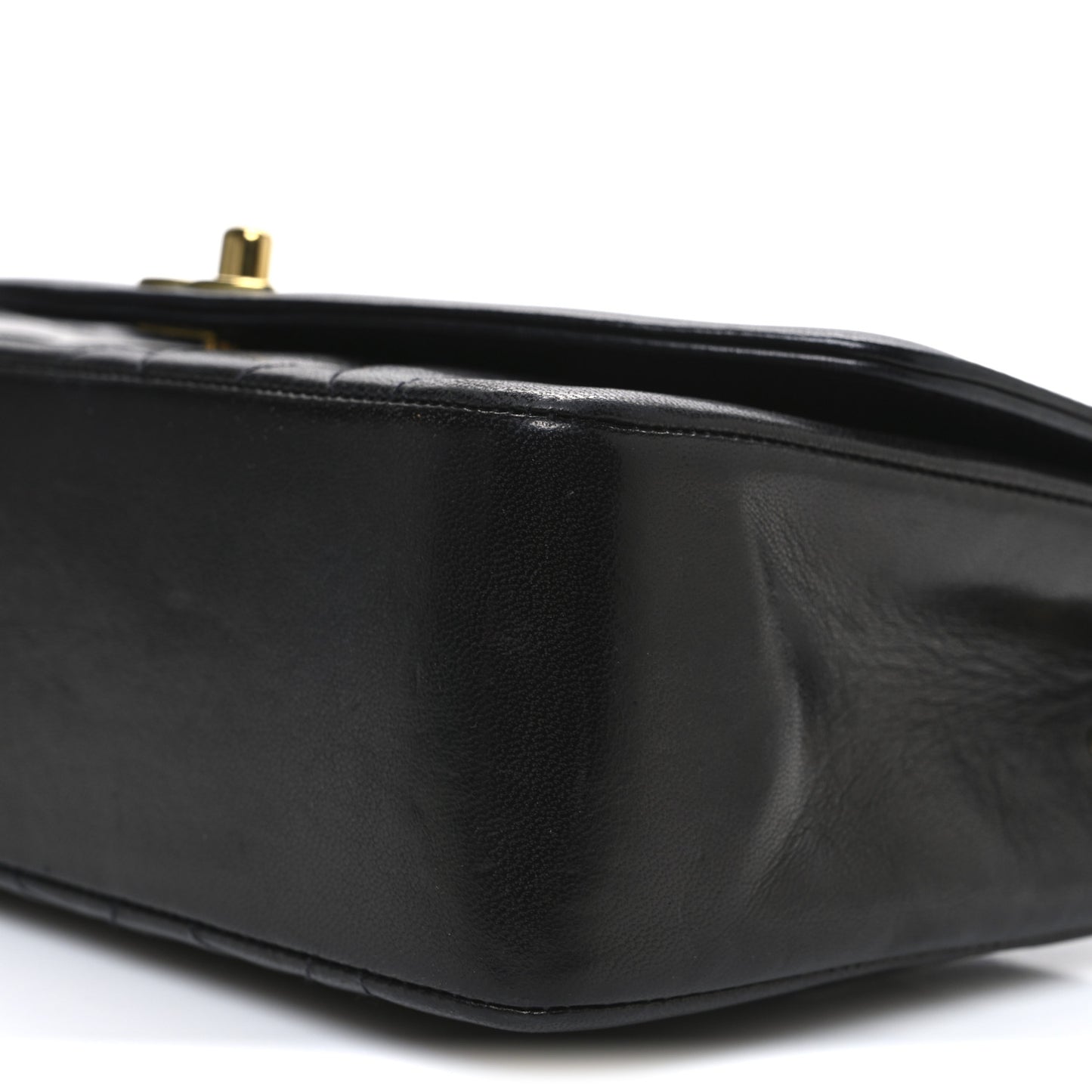 Lambskin Quilted Small Single Flap Black