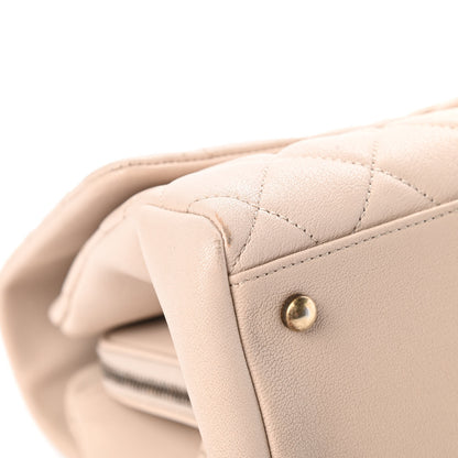 Chanel Shiny Sheepskin Quilted Large Trapezio Flap Beige 9 of 13
