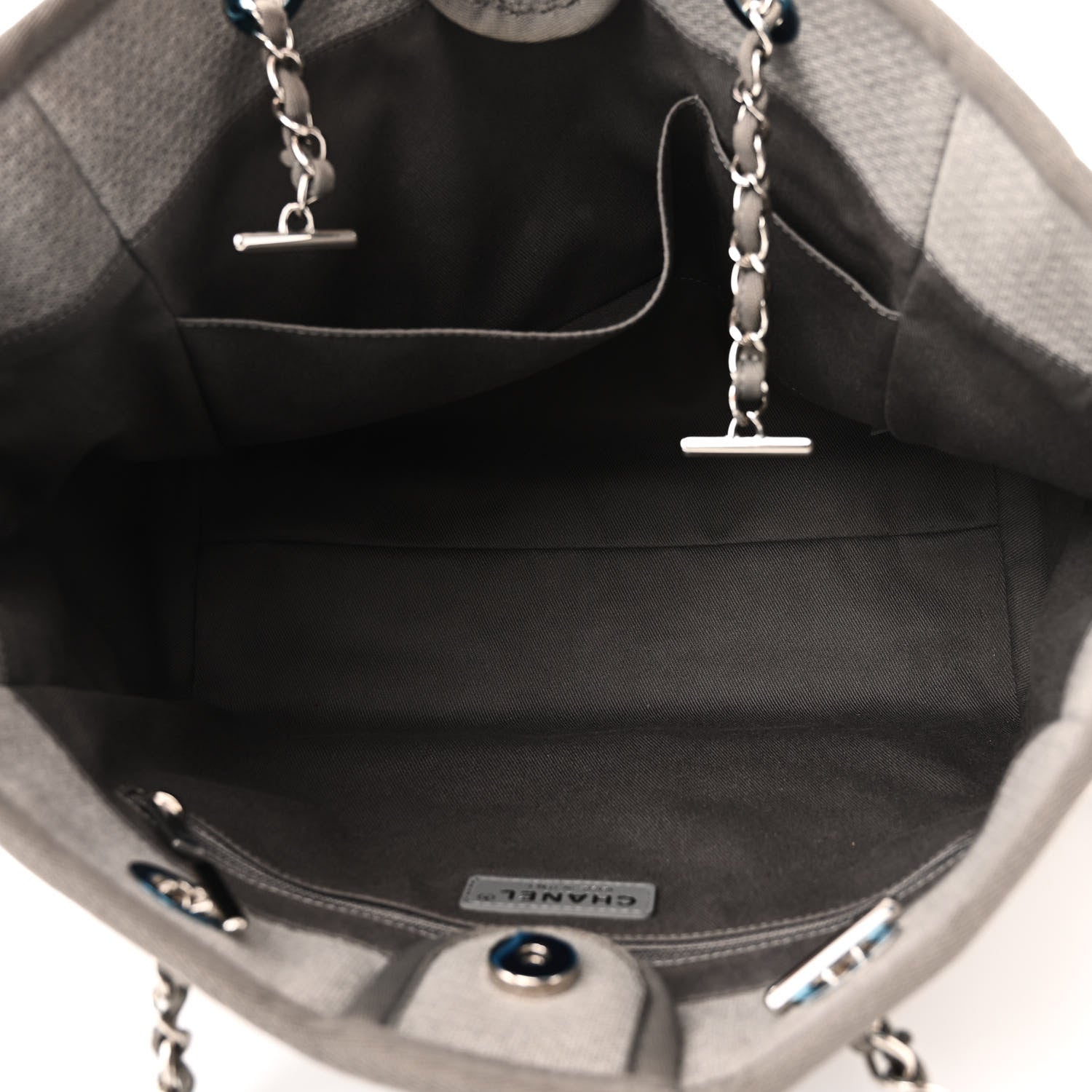 Chanel Mixed Fibers Small Deauville Tote Light Grey 5 of 10