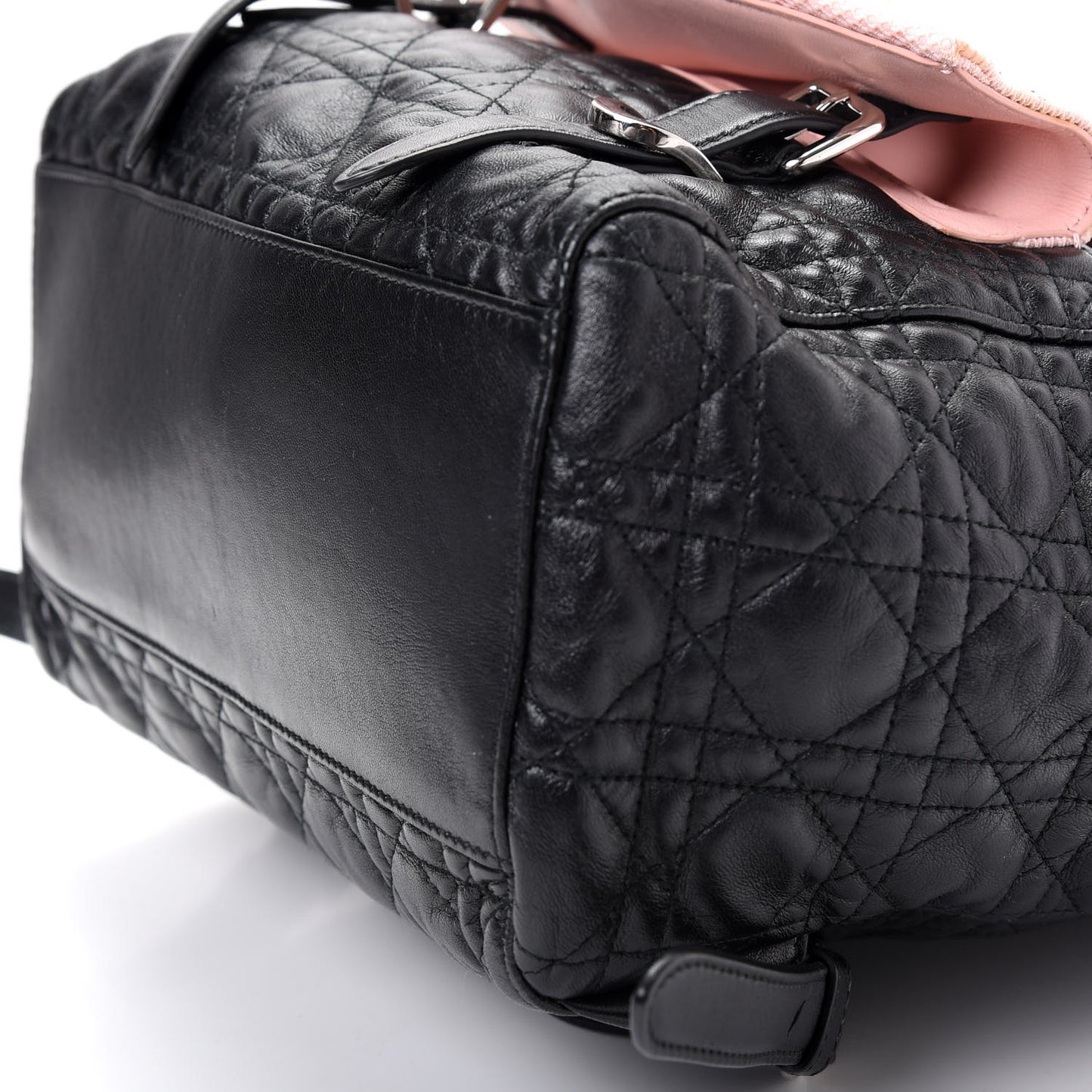 Lambskin Mesh Cannage Embroidered Large Stardust Backpack Black Pink