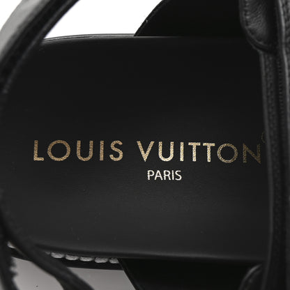 Louis Vuitton Lambskin Chain Link Paseo Flat Comfort Sandals 39 Black 8 of 10