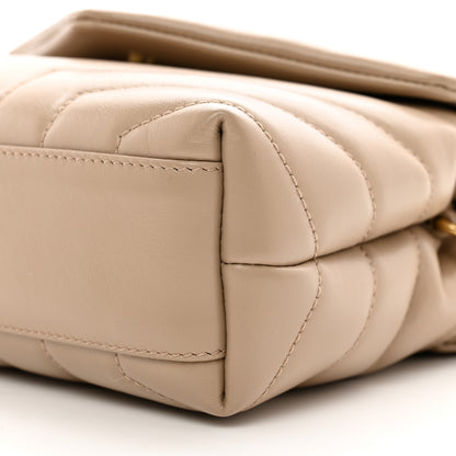 Saint Laurent Calfskin Y Quilted Monogram Toy Loulou Crossbody Bag Latte 10 of 10