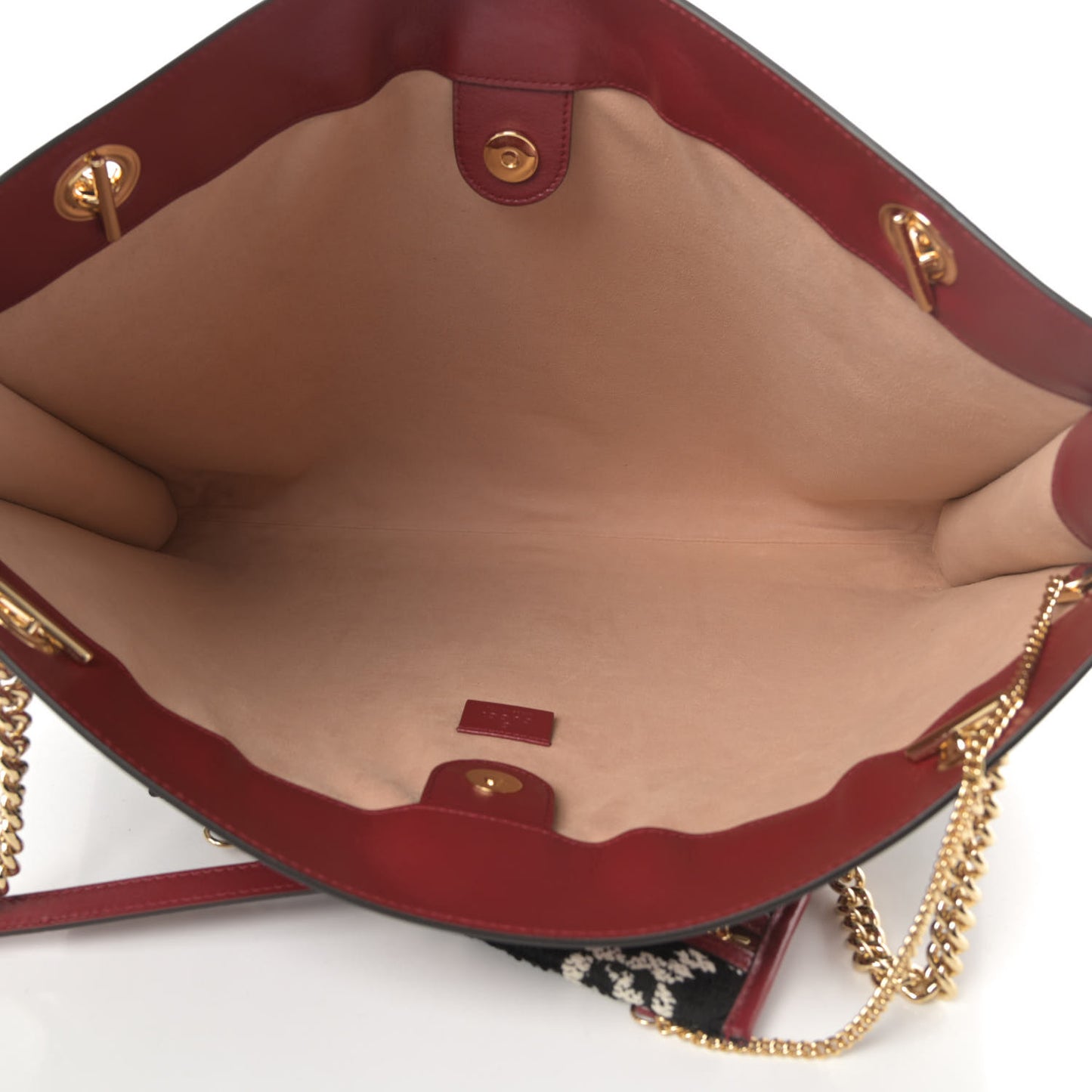 Tweed GG Monogram Large Rajah Chain Tote Romantic Cherry Black White