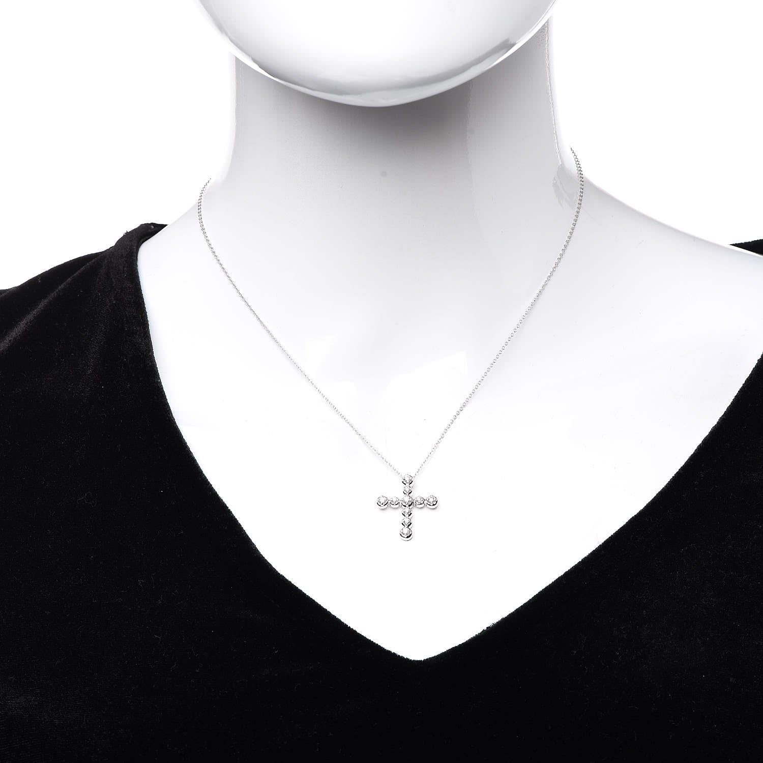 Tiffany 18K White Gold Diamond Paloma Picasso Tenderness Cross Pendant Necklace 2 of 7