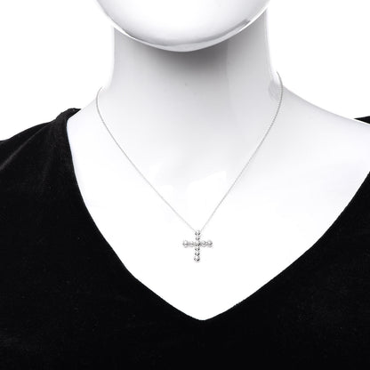 Tiffany 18K White Gold Diamond Paloma Picasso Tenderness Cross Pendant Necklace 2 of 7
