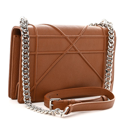 Christian Dior Grained Calfskin Medium Diorama Flap Bag Brown 3 of 10