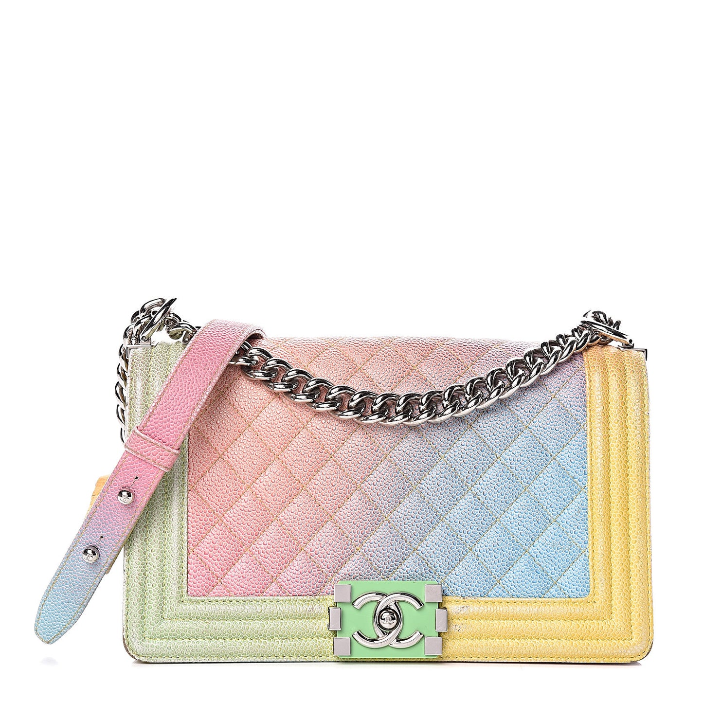 Caviar Quilted Medium Cuba Rainbow Boy Flap Multicolor