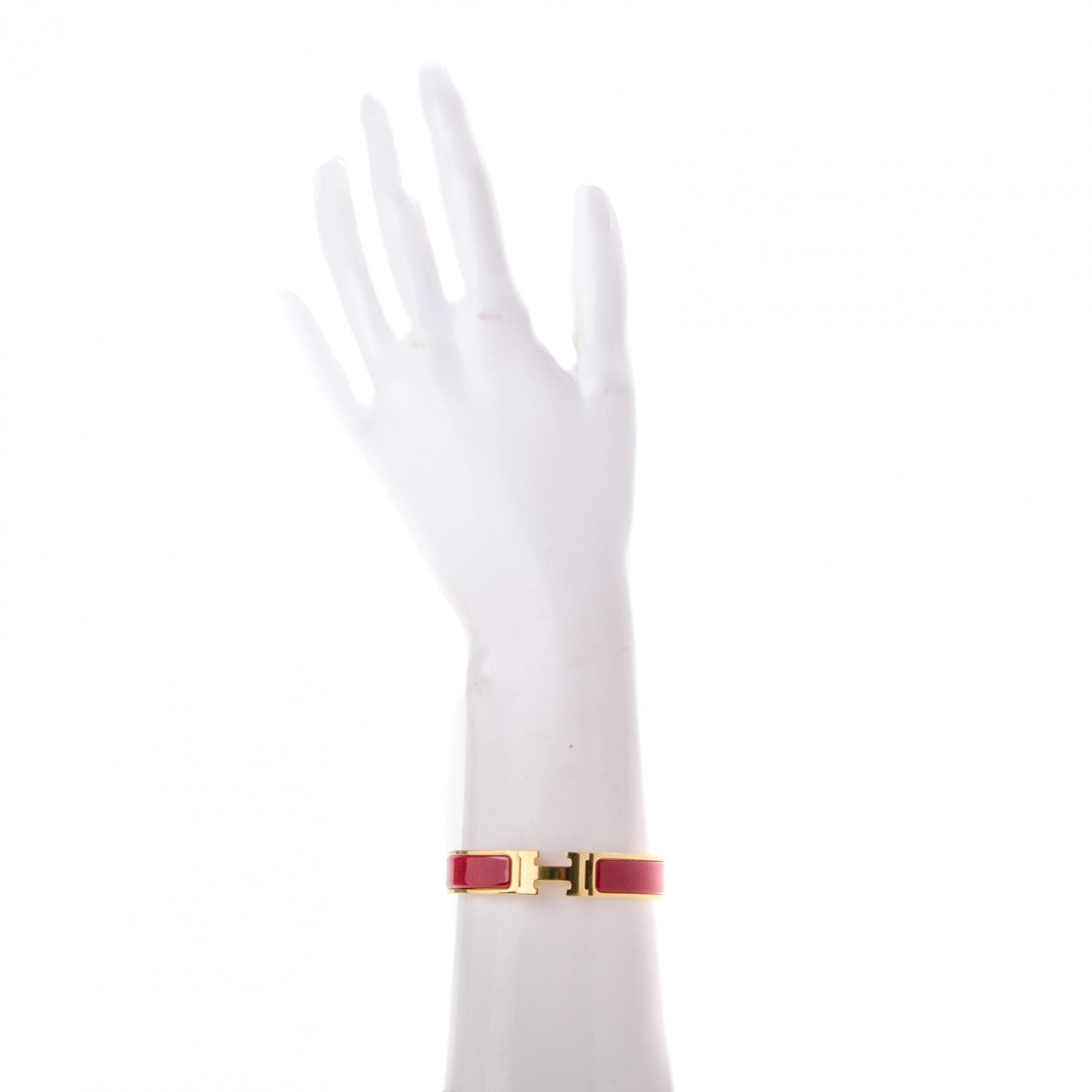 Hermes Enamel Narrow Clic Clac H Bracelet PM Rouge H 2 of 4