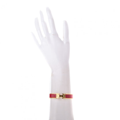 Hermes Enamel Narrow Clic Clac H Bracelet PM Rouge H 2 of 4
