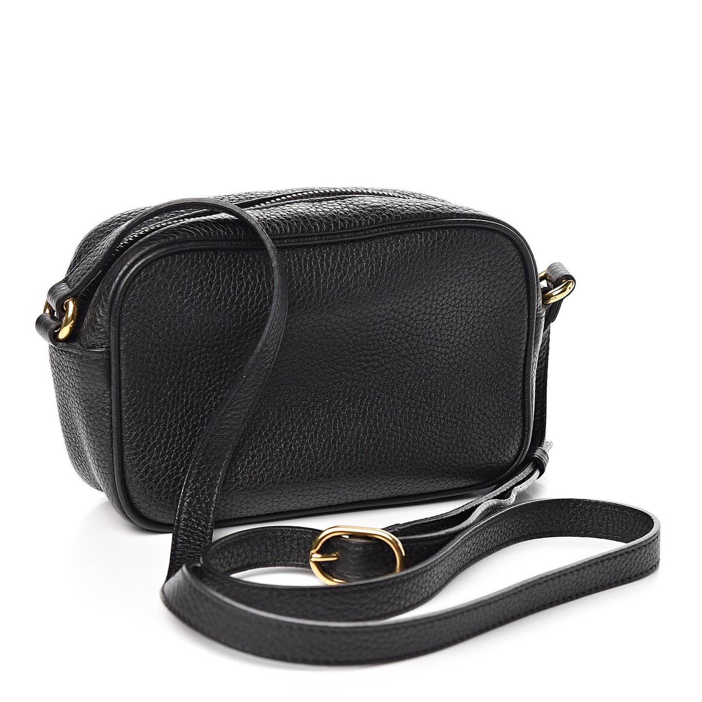 Pebbled Calfskin Mini Soho Disco Bag Black