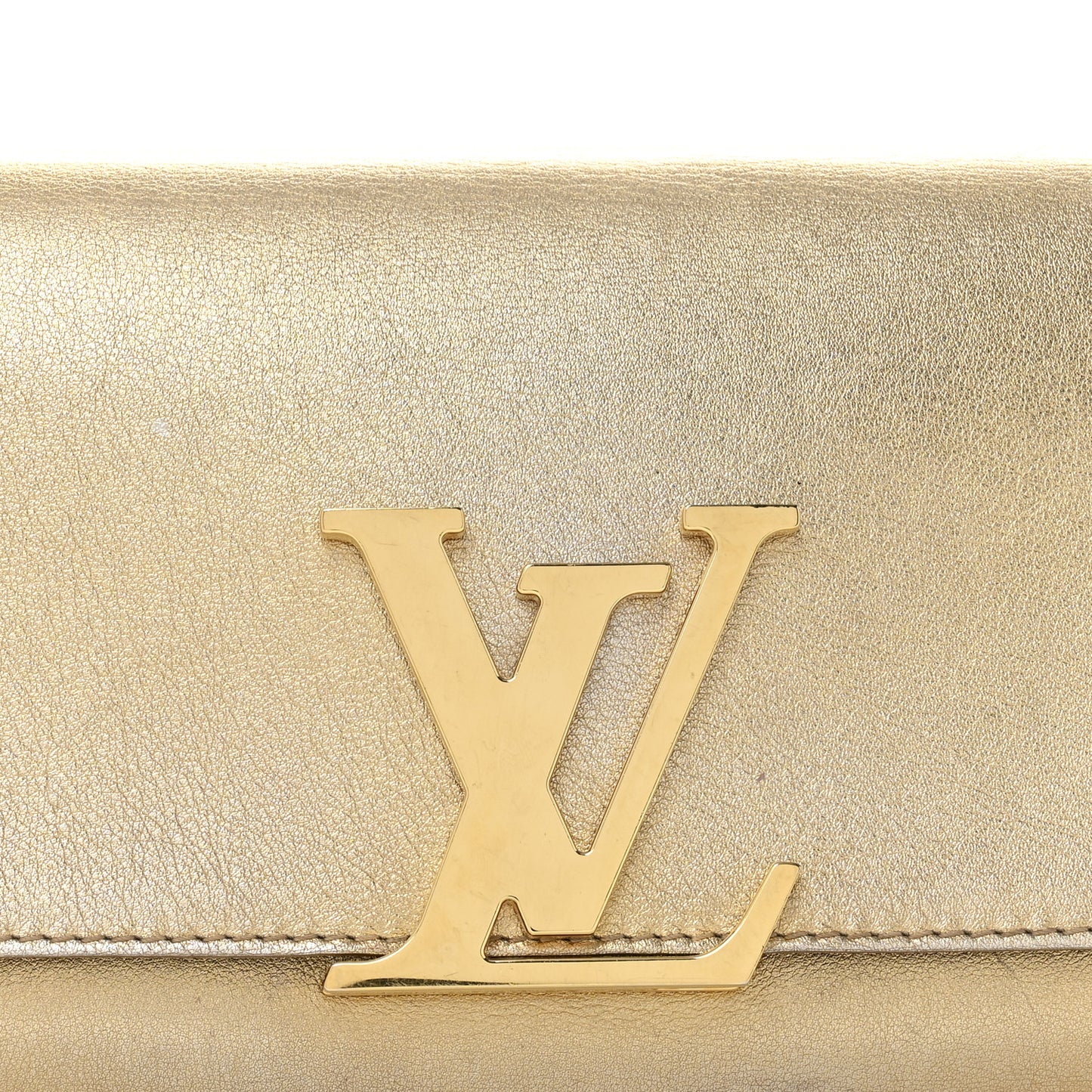 Metallic Calfskin Louise Clutch Gold