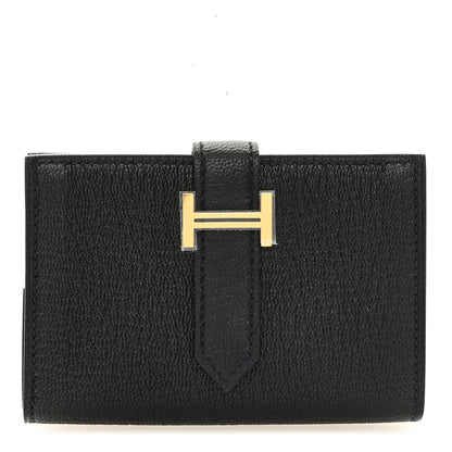 Hermes Chevre Mysore Mini Bearn Wallet Black 1 of 7