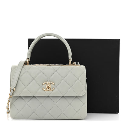 Chanel Lambskin Quilted Small Trendy CC Flap Dual Handle Bag Light Grey 13 of 13