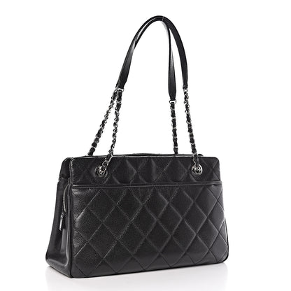 Chanel Caviar Quilted CC Timeless Soft Tote Black 3 of 10