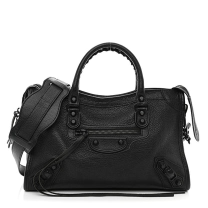 Balenciaga Chevre Black Metallic Edge Hardware S City Black 3 of 11