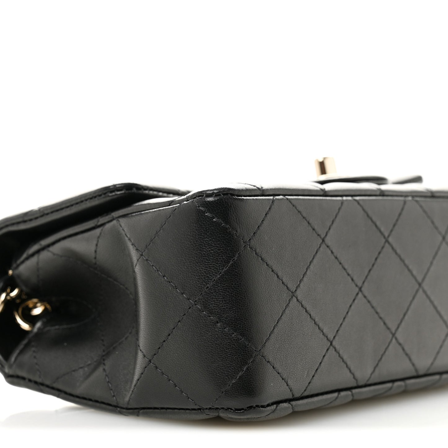 Lambskin Quilted Mini Rectangular Flap Black
