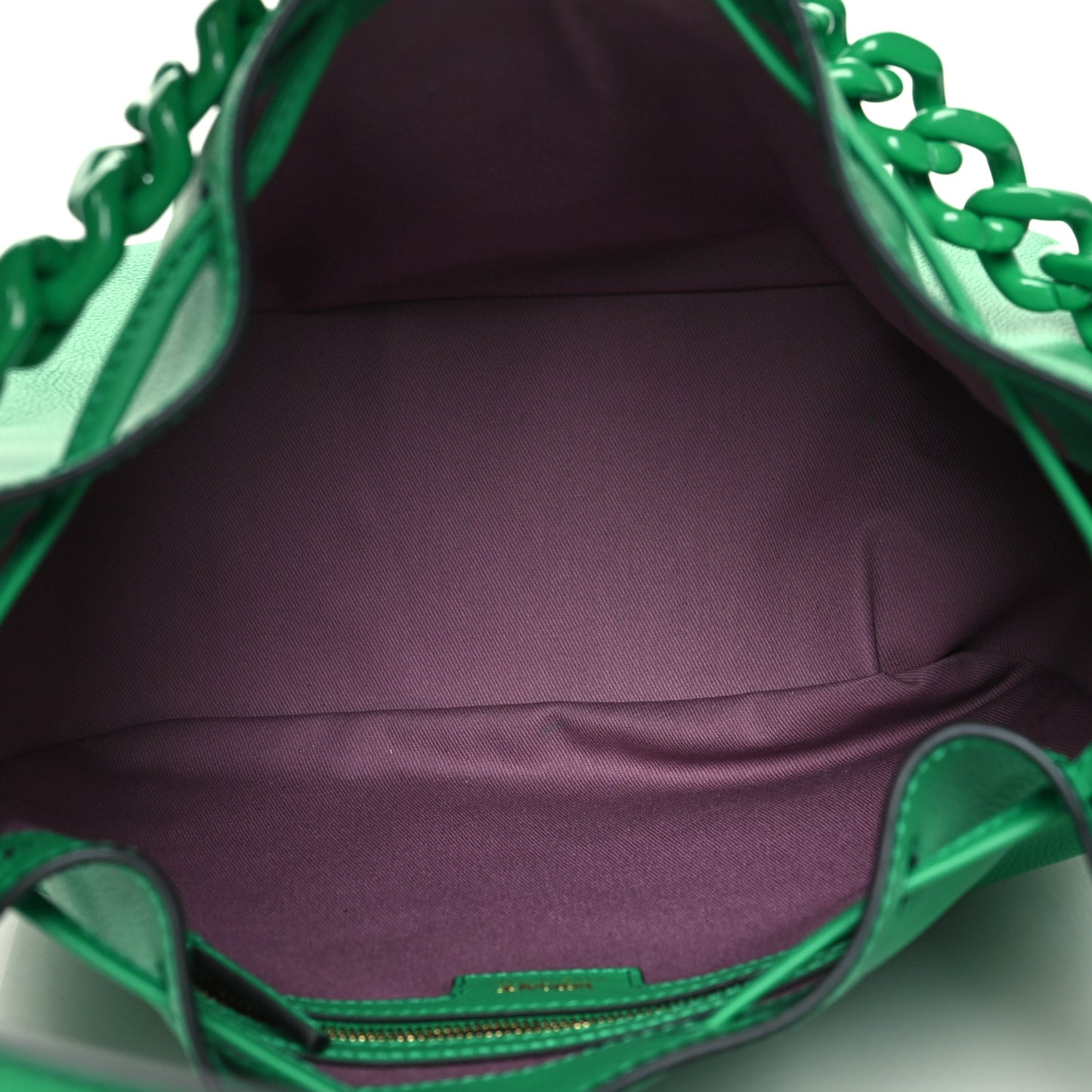 Grained Calfskin La Medusa Bucket Bag Green