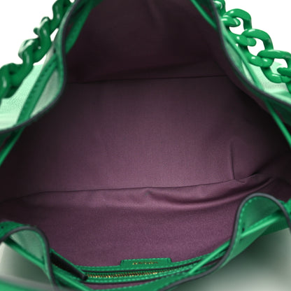 Versace Grained Calfskin La Medusa Bucket Bag Green 5 of 9