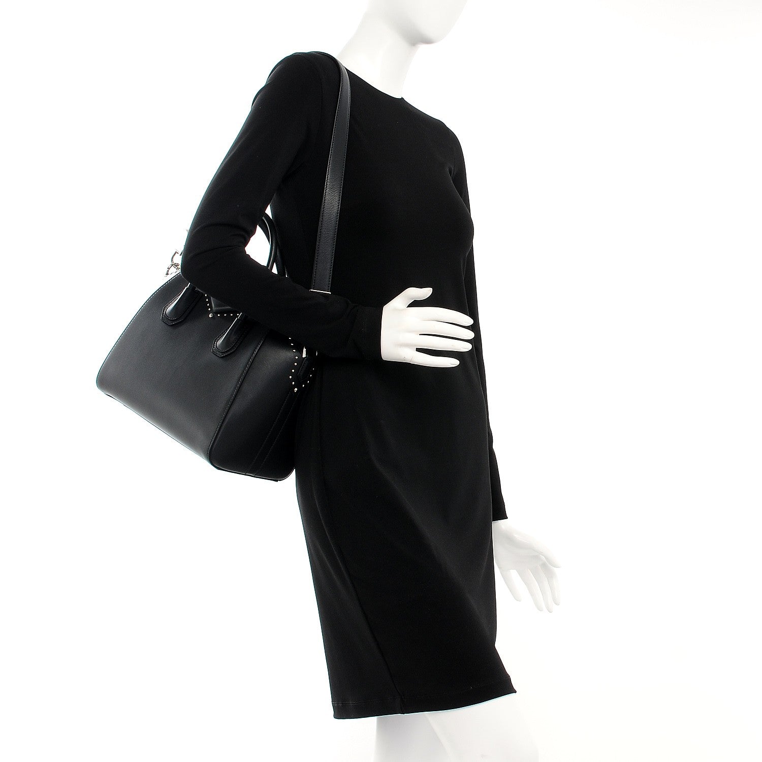 Givenchy Smooth Calfskin Small Studded Antigona Black 2 of 9
