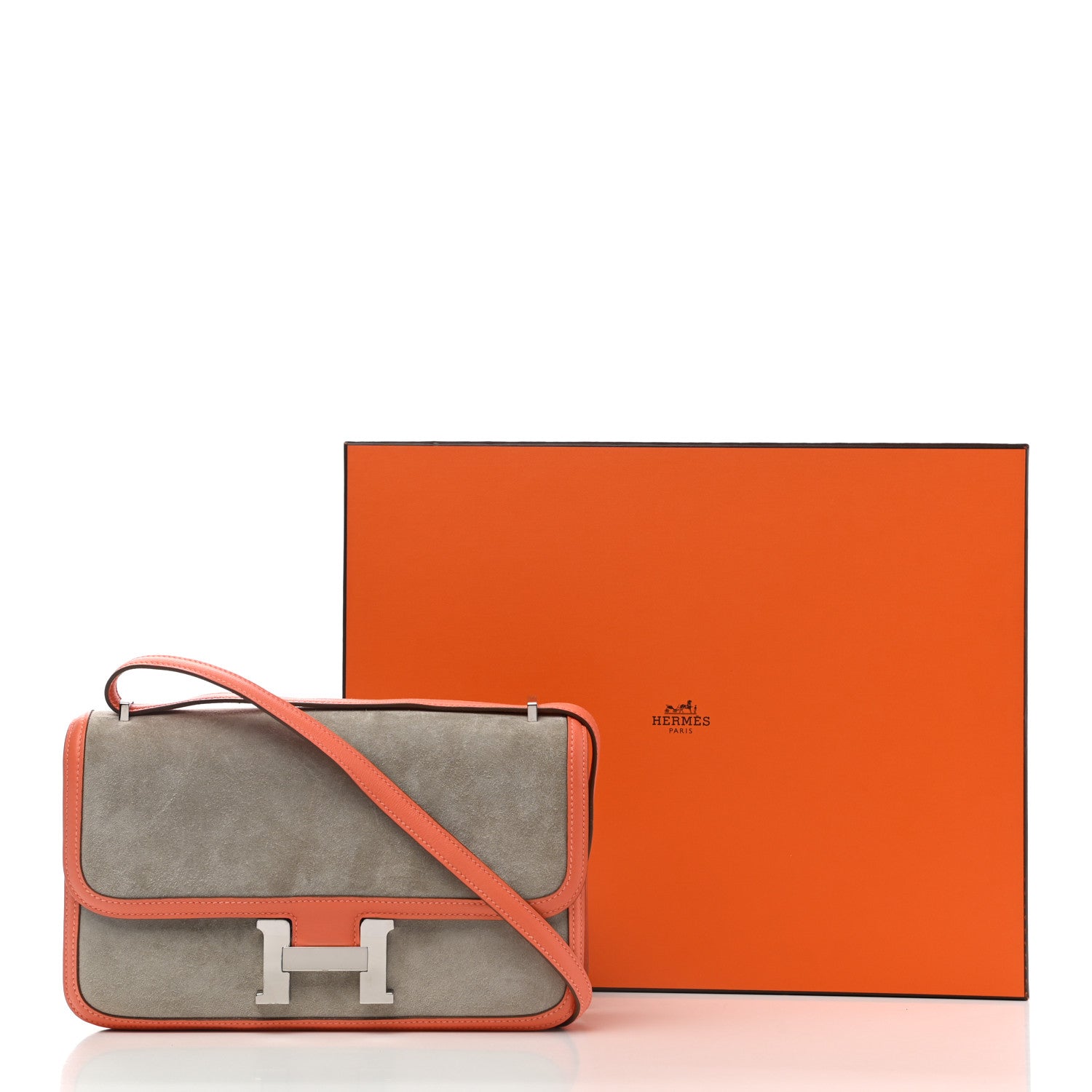 Hermes Veau Doblis Suede Swift Constance Elan 25 Gris Tourterelle Crevette 11 of 11