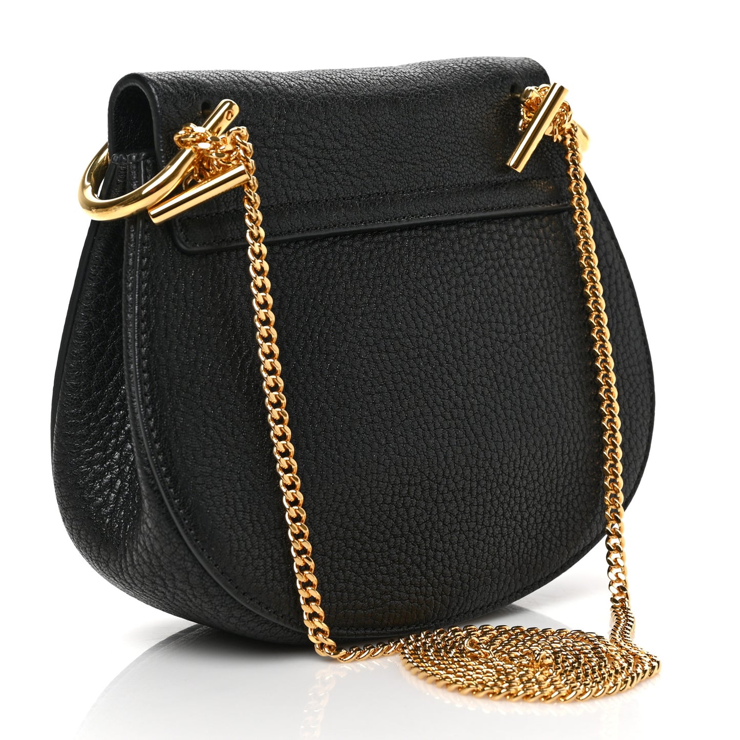 Goatskin Nano Drew Shoulder Bag Black