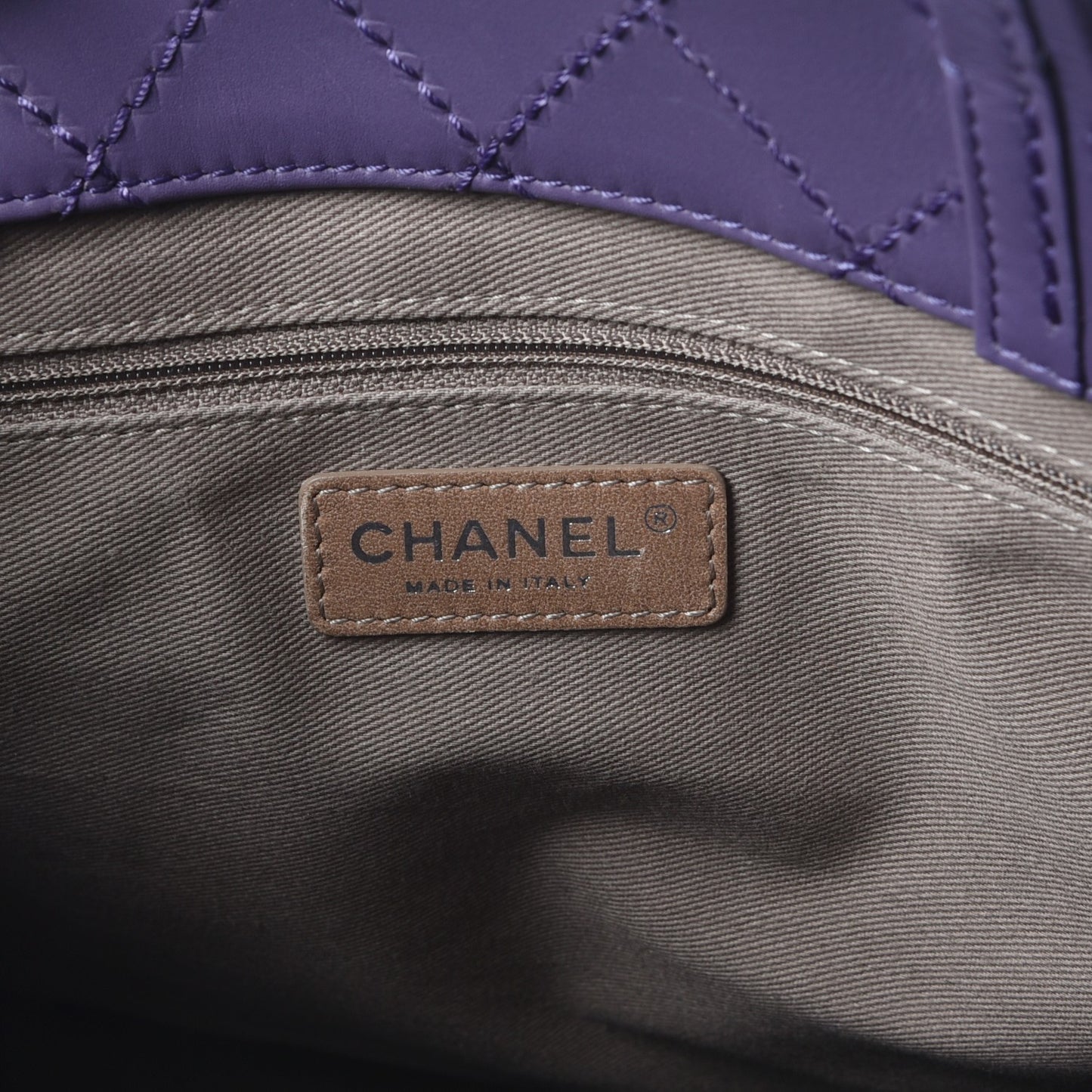 Calfskin CC Pocket Tote Purple
