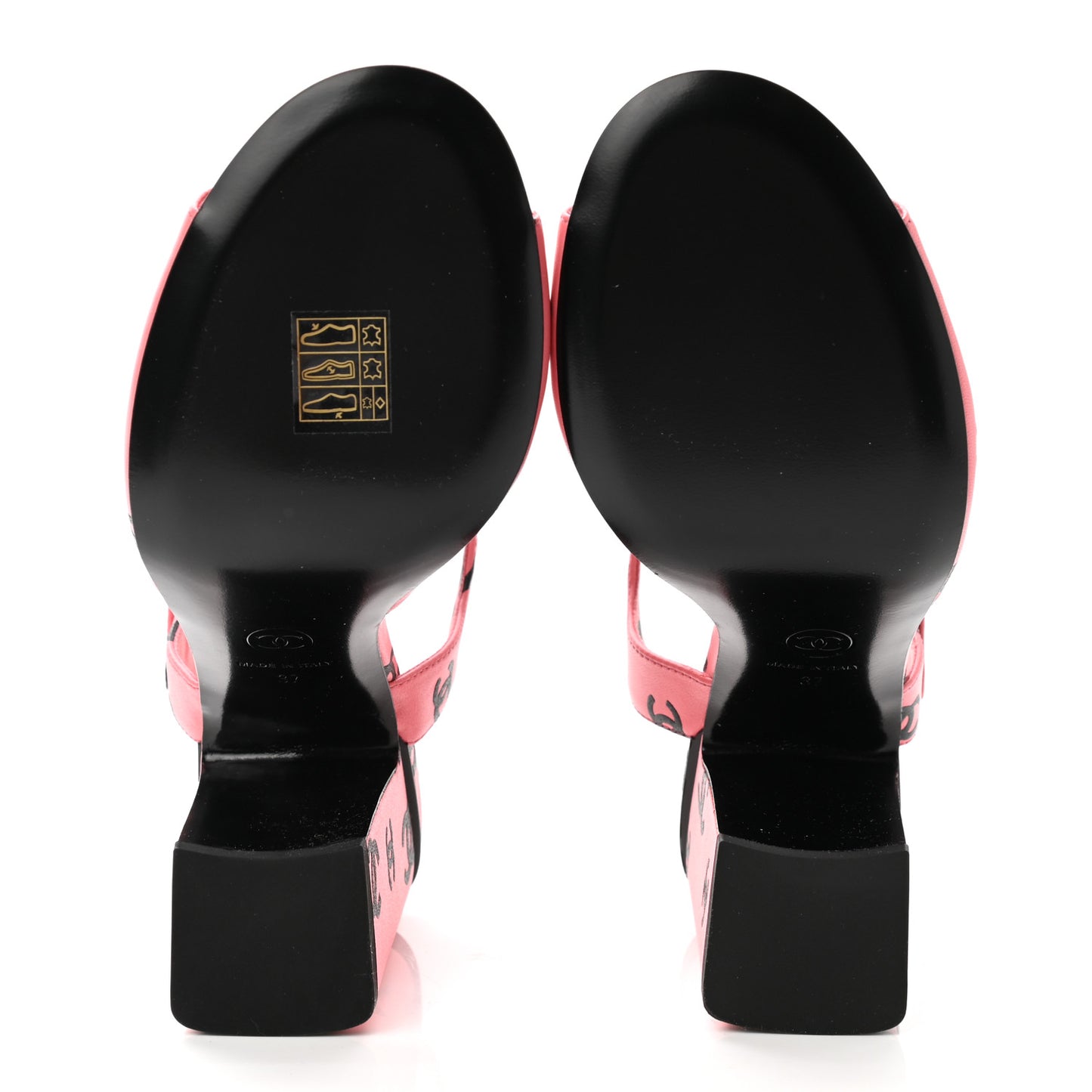 Printed Lambskin Coco Beach Sandals 37 Pink Black