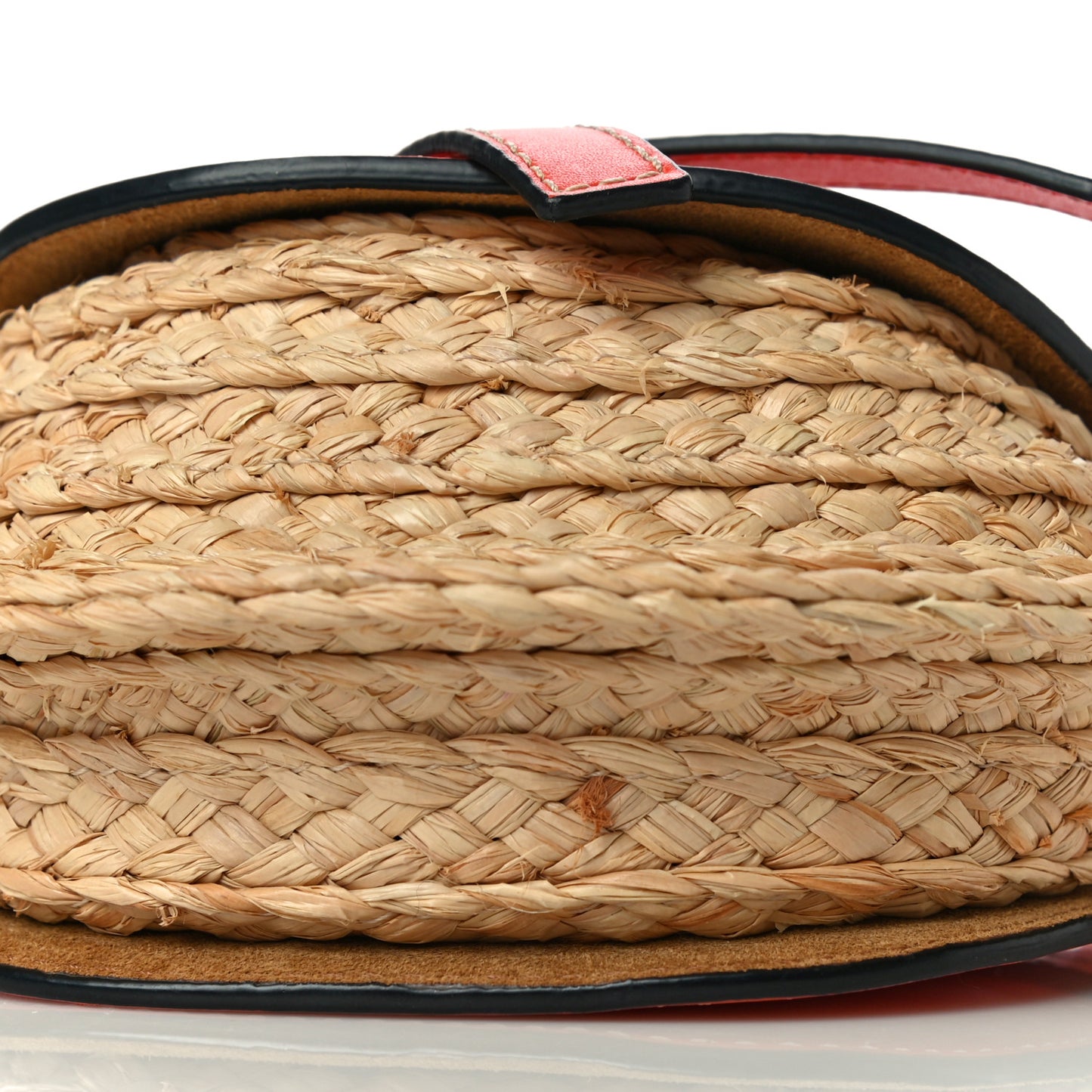 Calfskin Raffia Mini Gate Crossbody Bag Light Natural Orange