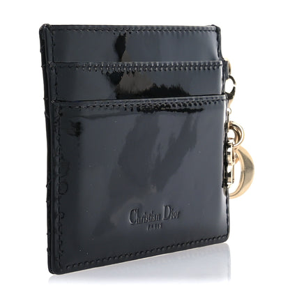 Christian Dior Patent Cannage Lady Dior Card Holder Black 3 of 8