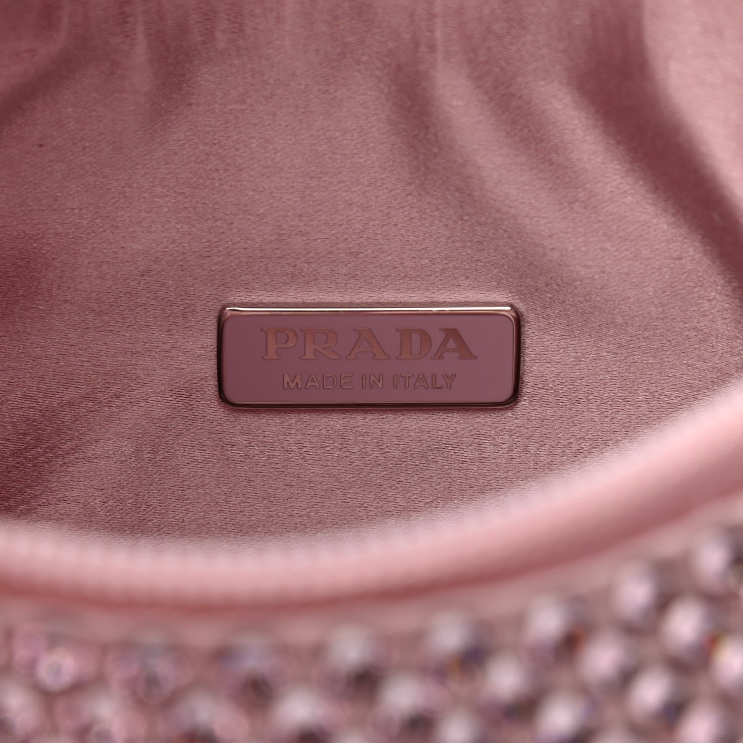 Prada Satin Crystal Mini Re-Edition 2000 Bag Alabastro 6 of 9