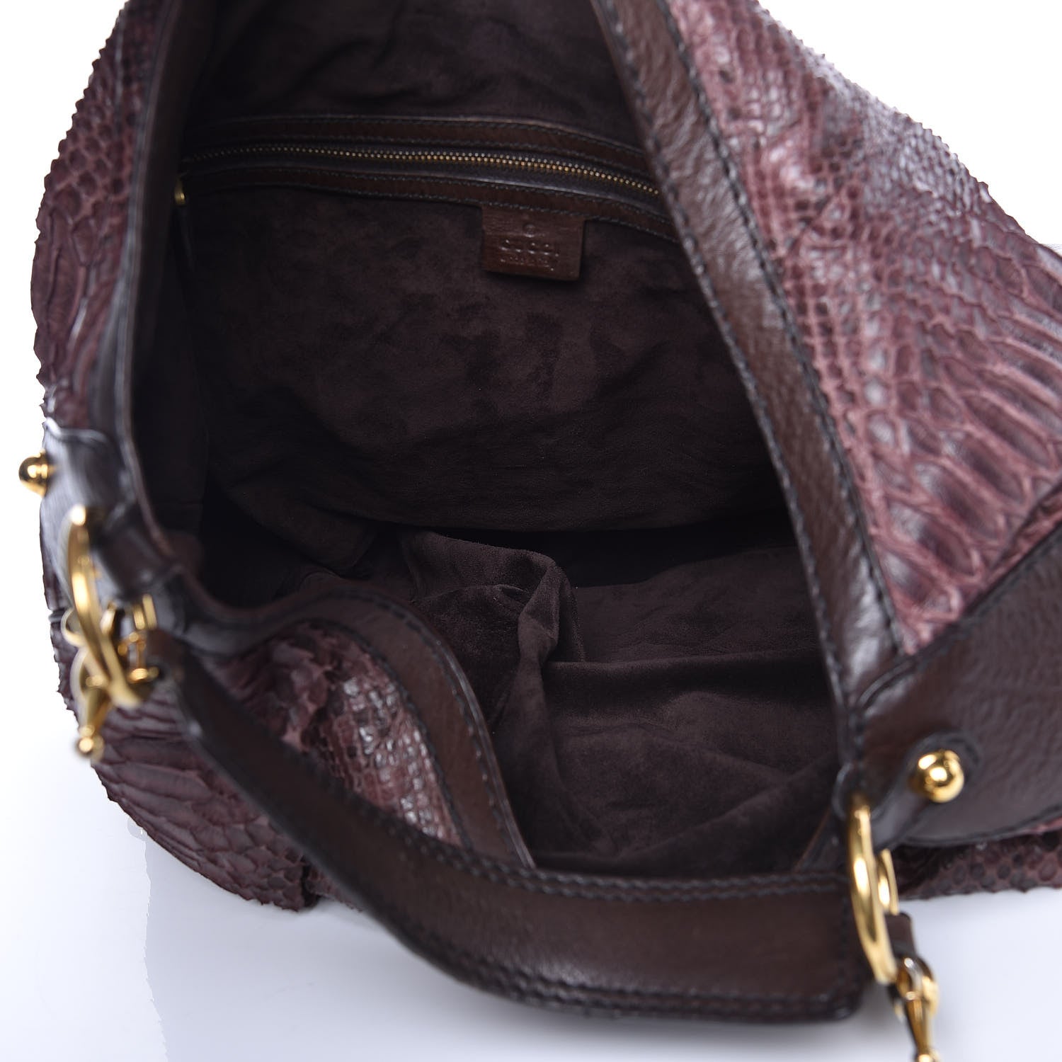 Gucci Python Large Jockey Hobo Brown 5 of 13