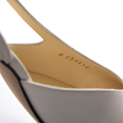 Chanel Calfskin Cap Toe CC Slingback Sandals 38 Ivory Black 8 of 11