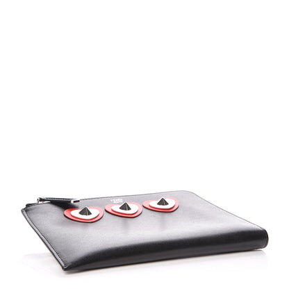 Fendi Vitello Heart Zip Around Pouch Black 4 of 10