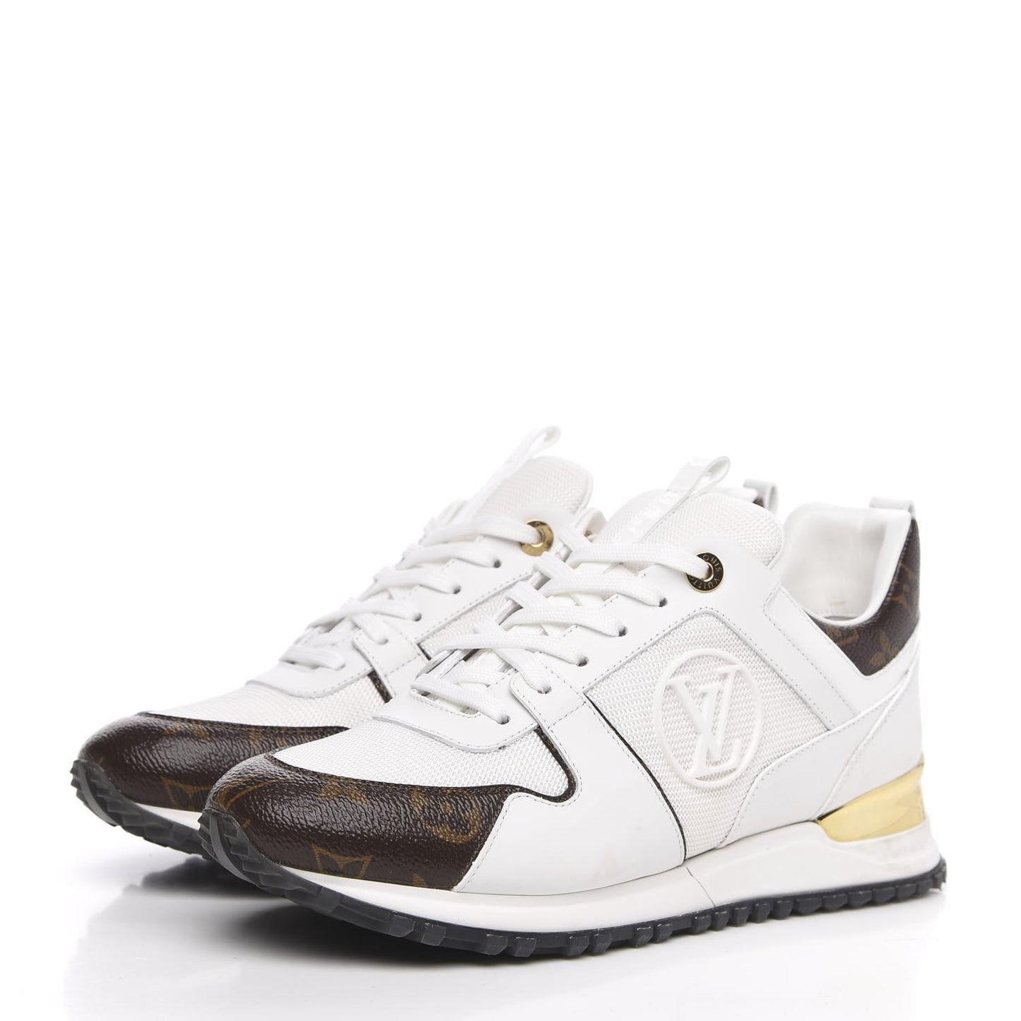 Calfskin Monogram Run Away Sneakers 39 White